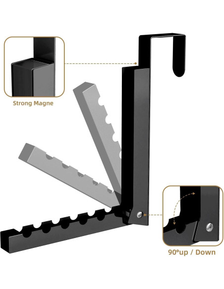 Perchero de Puerta Plegable ZMBESUP 6 Ganchos Negro