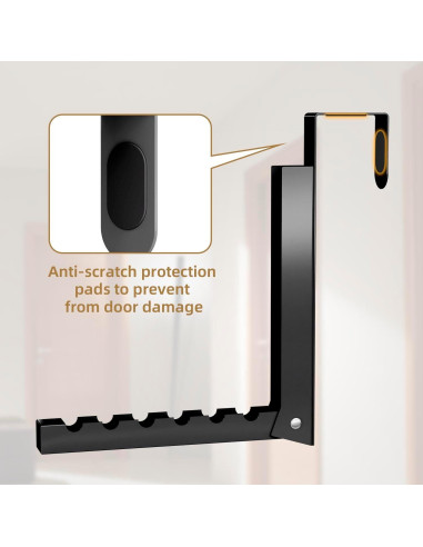 Perchero de Puerta Plegable ZMBESUP 6 Ganchos Negro