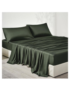 Juego de Sábanas Twin JELLYMONI Rayón de Bambú Ecológico 4 Piezas