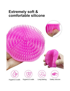 Cepillo Masajeador para Cuero Cabelludo Kissfee - Rosa y Púrpura 2