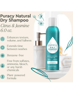 Champú Seco Natural Puracy 170 g - Revitalizante Voluminizador 2
