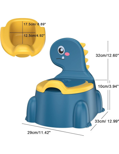 Asiento de Entrenamiento para Baño Jabaka Circle Dinosaurio Azul