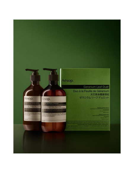 Dúo Gel Limpiador y Bálsamo Corporal Aesop Geranio 478ml + 467ml