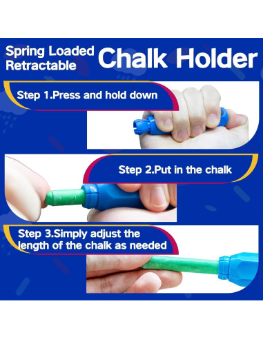 Tiza Sin Polvo ChalKaa 60 Piezas Multicolor para Niños