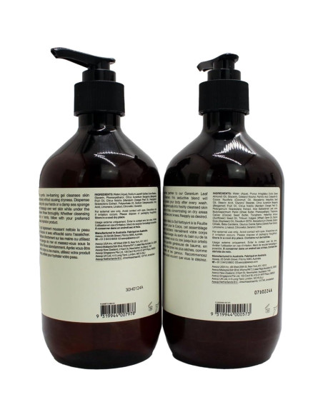 Dúo Gel Limpiador y Bálsamo Corporal Aesop Geranio 478ml + 467ml