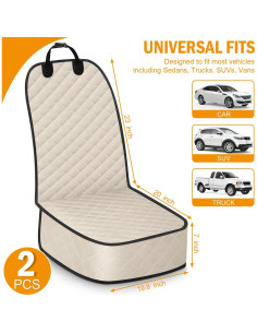 Funda de Asiento para Perros Pritent Mediana Beige 2 Paquetes 2