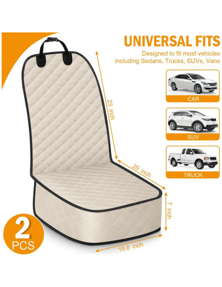 Funda de Asiento para Perros Pritent Mediana Beige 2 Paquetes