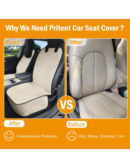 Funda de Asiento para Perros Pritent Mediana Beige 2 Paquetes