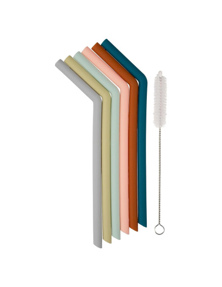 Popotes de Silicona Reutilizables Simka Rose - 6 Unidades 25.4 cm