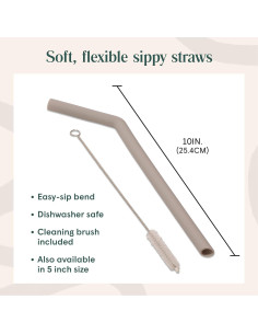 Popotes de Silicona Reutilizables Simka Rose - 6 Unidades 25.4 cm 2