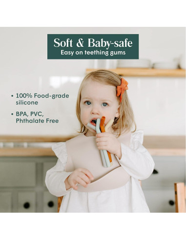 Popotes de Silicona Reutilizables Simka Rose - 6 Unidades 25.4 cm