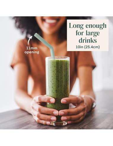 Popotes de Silicona Reutilizables Simka Rose - 6 Unidades 25.4 cm