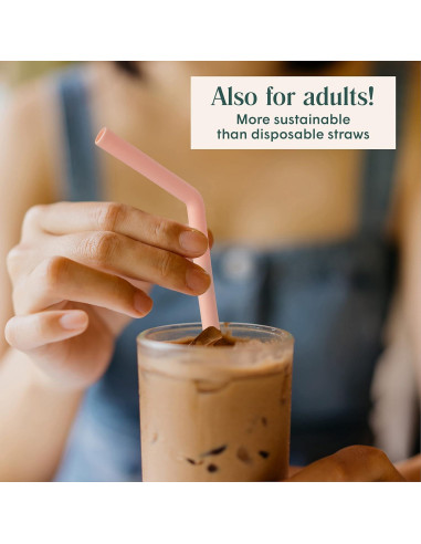 Popotes de Silicona Reutilizables Simka Rose - 6 Unidades 25.4 cm