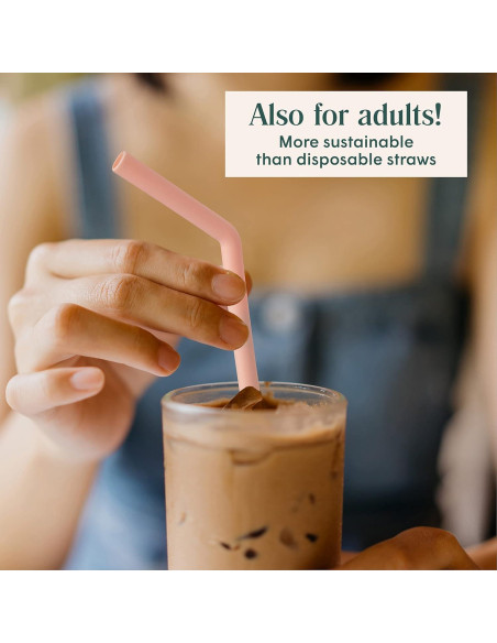 Popotes de Silicona Reutilizables Simka Rose - 6 Unidades 25.4 cm