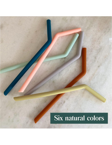 Popotes de Silicona Reutilizables Simka Rose - 6 Unidades 25.4 cm