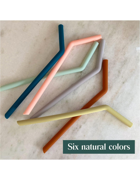 Popotes de Silicona Reutilizables Simka Rose - 6 Unidades 25.4 cm