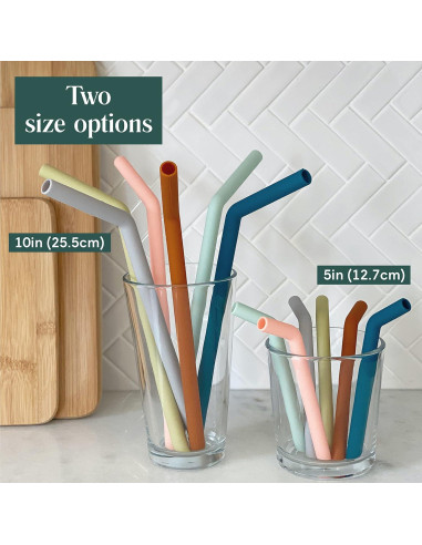 Popotes de Silicona Reutilizables Simka Rose - 6 Unidades 25.4 cm