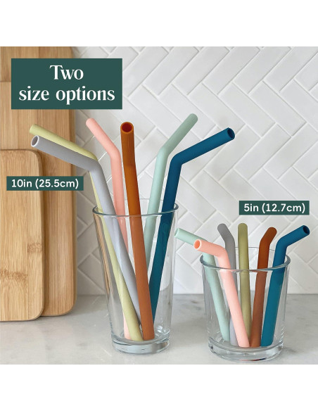 Popotes de Silicona Reutilizables Simka Rose - 6 Unidades 25.4 cm