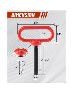Pasador de Enganche EilxMag 1/2" x 3" Rojo 2-Pack 680kg 2
