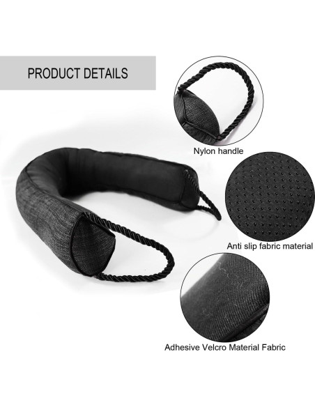 Tope de Puerta Pesado Daralis 81 cm - Burlete Anticorrientes Negro