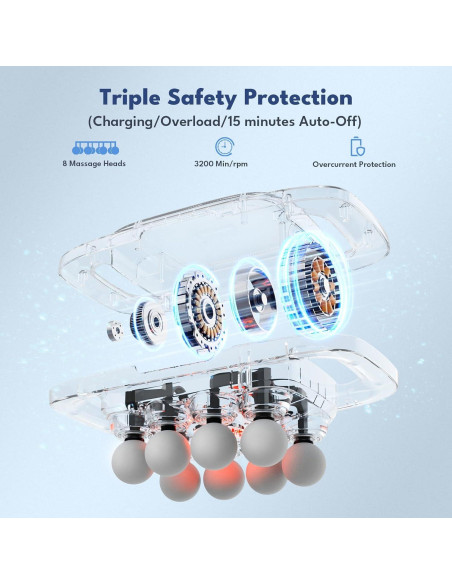 Pistola de Masaje VTT S6-8D 8 Cabezas Tejido Profundo
