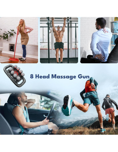 Pistola de Masaje VTT S6-8D 8 Cabezas Tejido Profundo