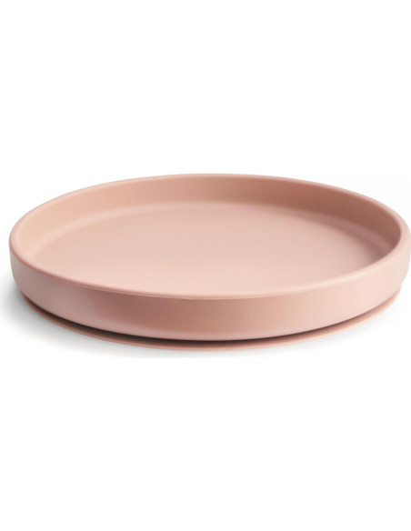 Plato de Succión de Silicona mushie Rosa 18.41 cm Antideslizante
