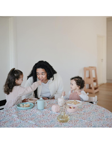 Plato de Succión de Silicona mushie Rosa 18.41 cm Antideslizante