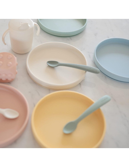 Plato de Succión de Silicona mushie Rosa 18.41 cm Antideslizante