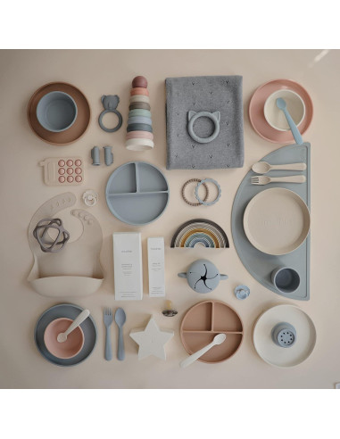 Plato de Succión de Silicona mushie Rosa 18.41 cm Antideslizante