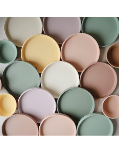 Plato de Succión de Silicona mushie Rosa 18.41 cm Antideslizante