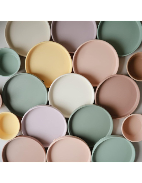 Plato de Succión de Silicona mushie Rosa 18.41 cm Antideslizante