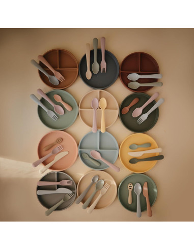 Plato de Succión de Silicona mushie Rosa 18.41 cm Antideslizante