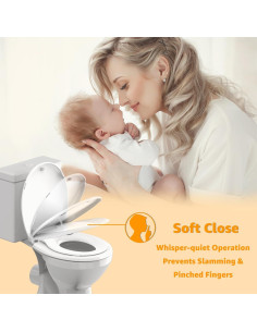 Asiento de Inodoro 2 en 1 Huttdmel Redondo 41.91 cm Blanco 2