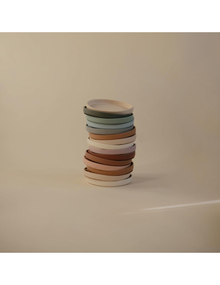 Plato de Succión de Silicona mushie Rosa 18.41 cm Antideslizante