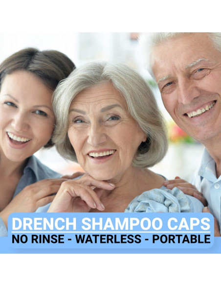 Gorros de Champú Drench Sin Enjuague - 6 Cuentas con Aloe Vera