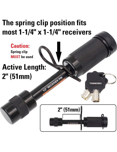 Cerradura de Enganche TowWorks 79655 con Pasador de 13 mm