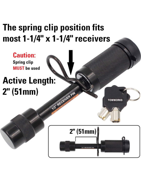 Cerradura de Enganche TowWorks 79655 con Pasador de 13 mm