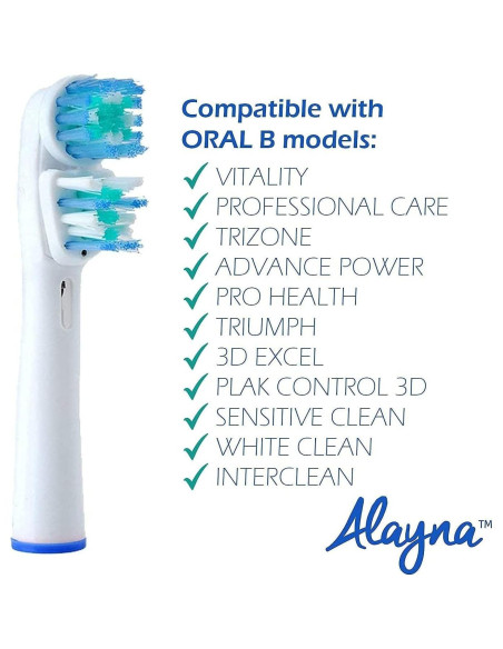 Cabezas de cepillo de repuesto OralB Braun Alayna - Paquete de 8