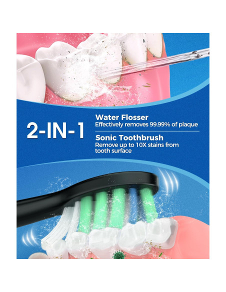 Cepillo de Dientes Eléctrico y Irrigador GLAMORORAL 600ML 10 Modos