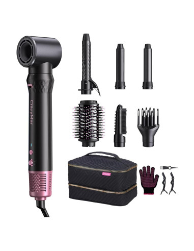 Secador y Estilizador de Cabello 7 en 1 CrazyMar Rosa