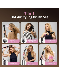 Secador y Estilizador de Cabello 7 en 1 CrazyMar Rosa 2