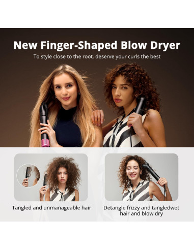 Secador y Estilizador de Cabello 7 en 1 CrazyMar Rosa