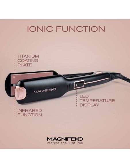 Plancha de Pelo Profesional Magnifeko Titanio Digital 10.16x4.06cm