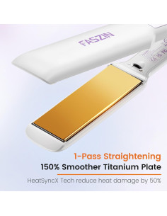 Plancha de Pelo Profesional Faszin FHS-M003 1.65" Titanio 2