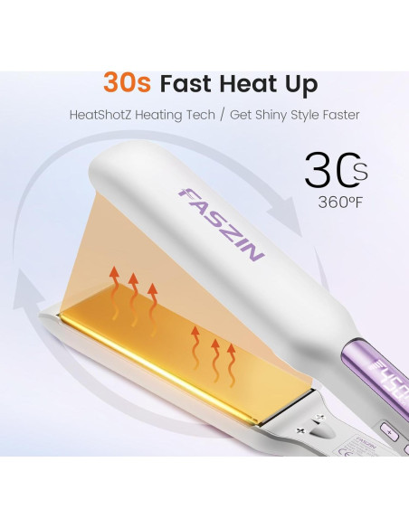 Plancha de Pelo Profesional Faszin FHS-M003 1.65" Titanio