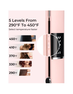 Plancha de Pelo PRITECH Rosa, Titanio 1" Temperatura 143-232C 2
