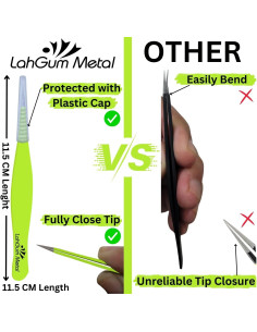 Pinzas de Punta Fina LahGum Metal para Vello Facial y Astillas 2