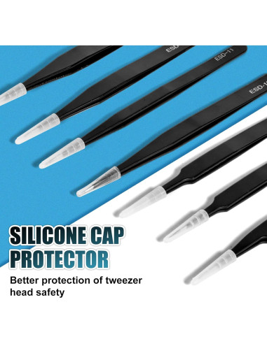 Juego de Pinzas de Precisión ESD XinYunfan 10 Piezas Acero Inoxidable