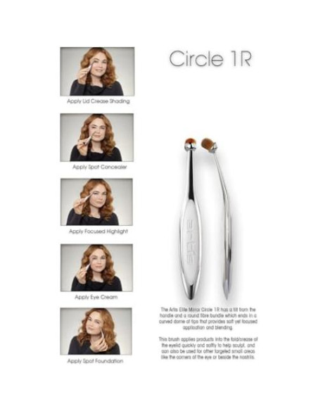 Brocha de Maquillaje Artis Elite Circle 1R Oro Rosa 6.1x22.1cm